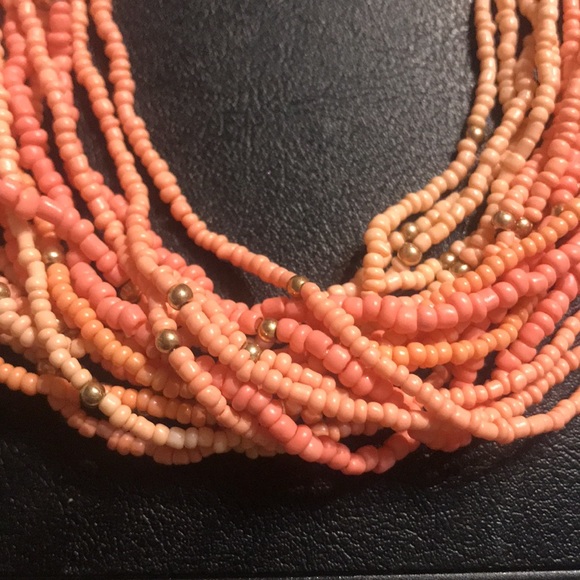 Julio b designer signed coral micro beaded necklace - Picture 2 of 6